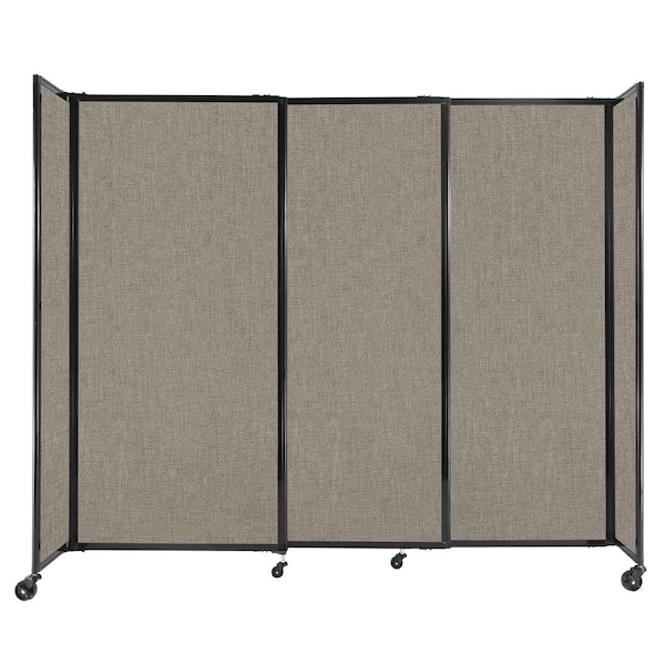 StraightWall Sliding Portable Partition 7'2" x 6' Warm Pebble Fabric